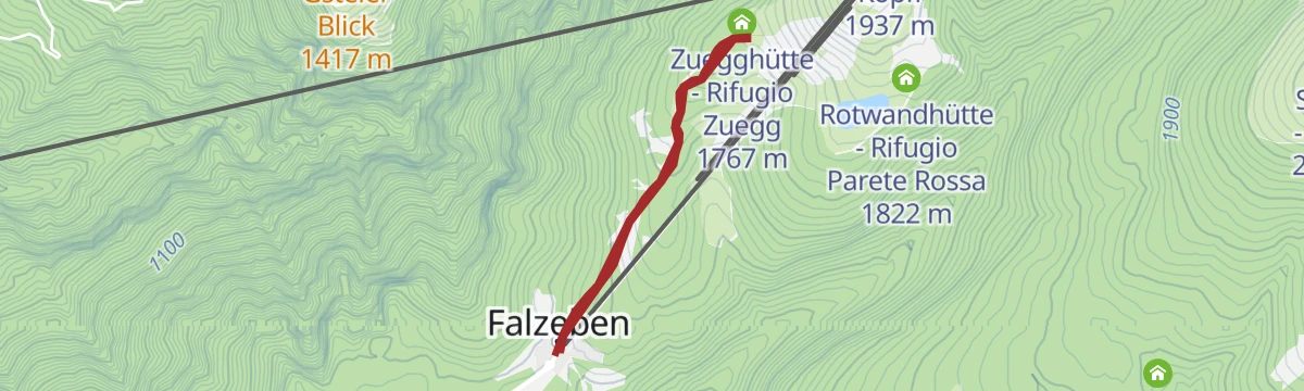 Route map: Allo Chalet Zuegg a Merano 2000